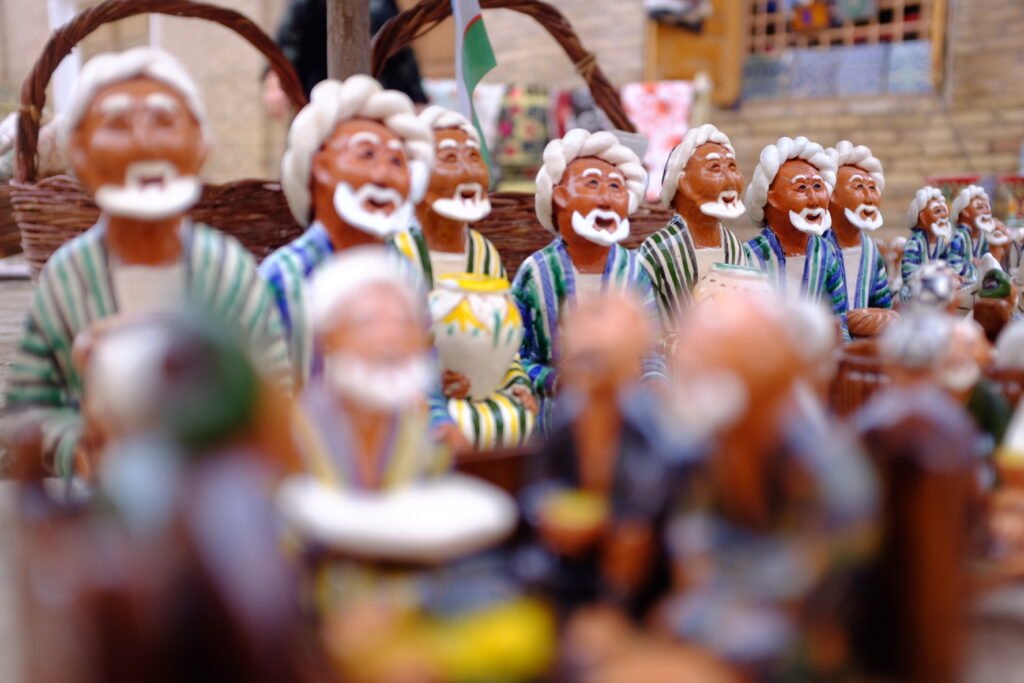 Ceramic souvenirs in Khiva, Uzbekistan.