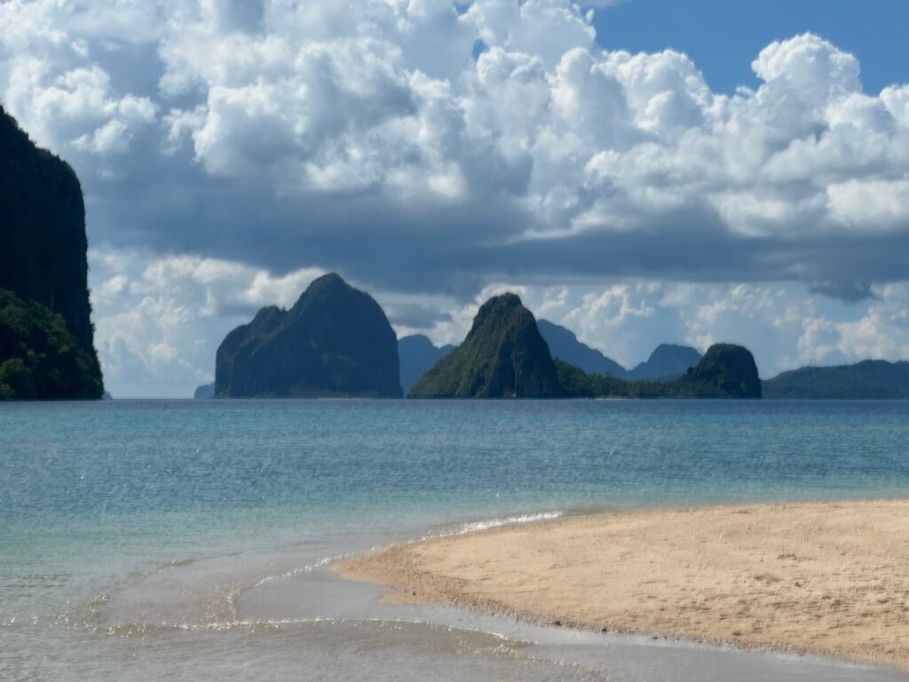 A sandbar with a view of some islands in Bacuit Bay, El Nido.