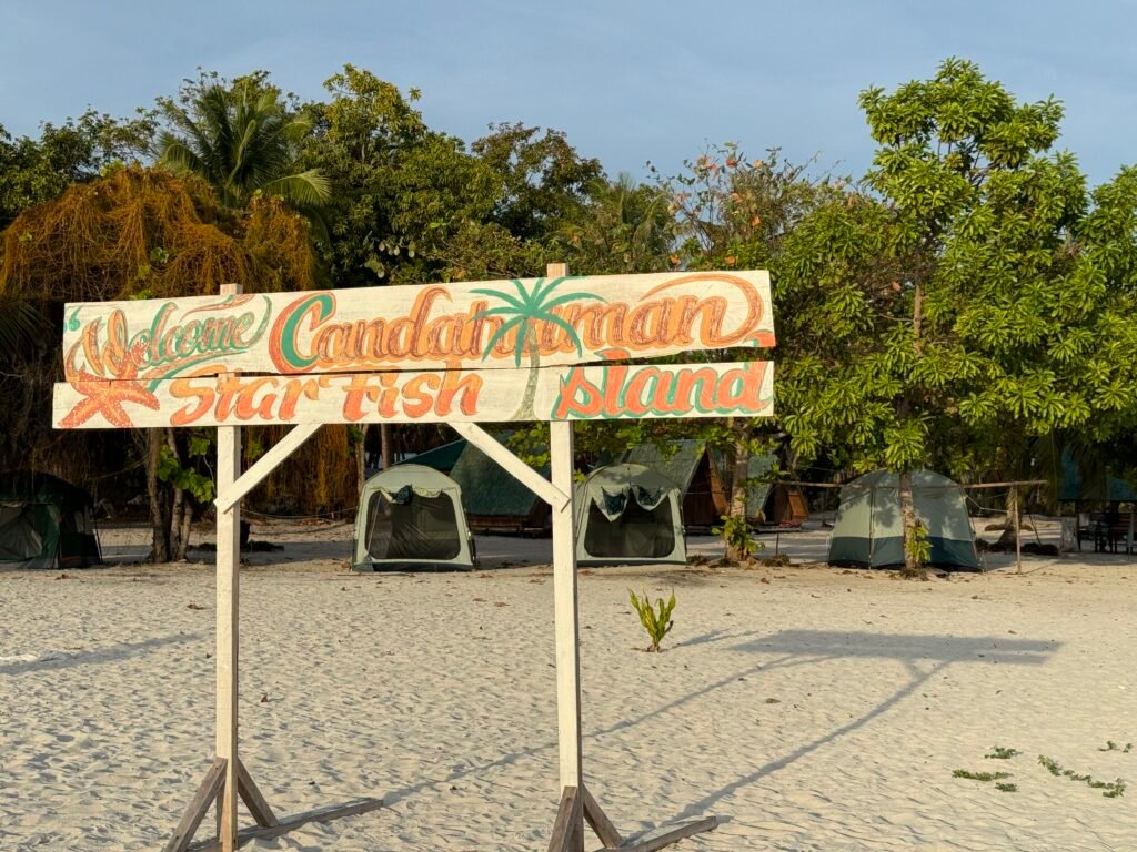 A signage at Candaraman Island.