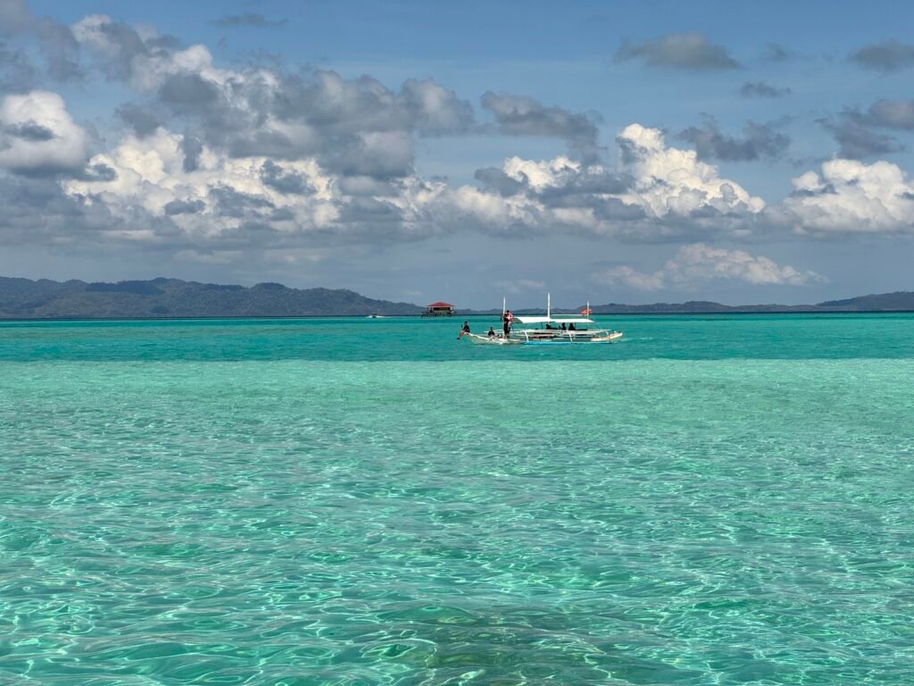 A boat arriving in Onuk Island.